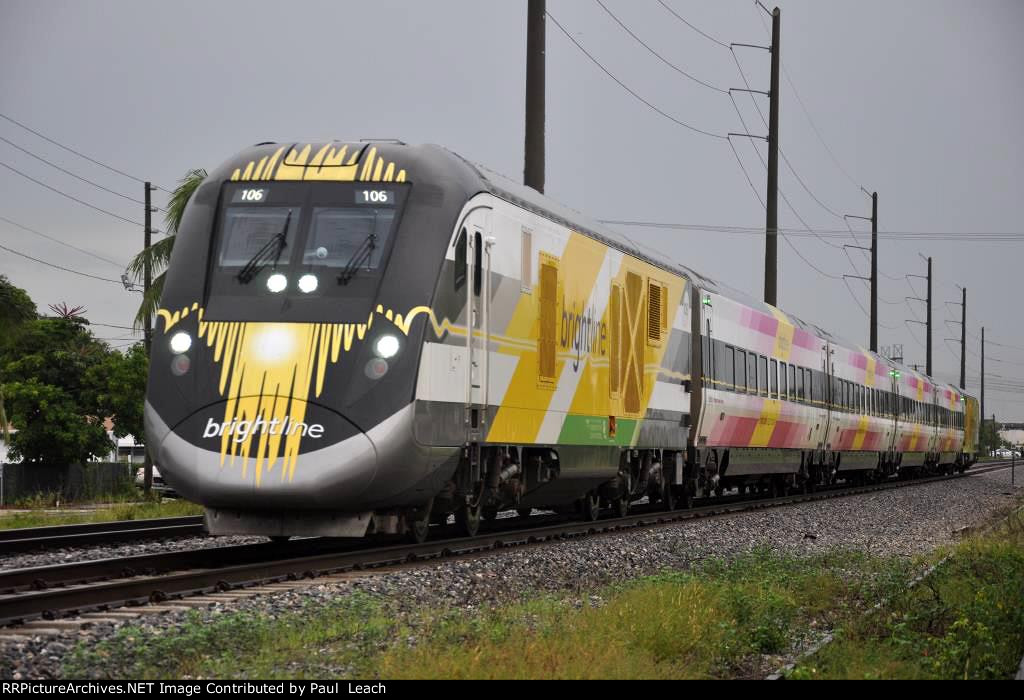 Brightline races south